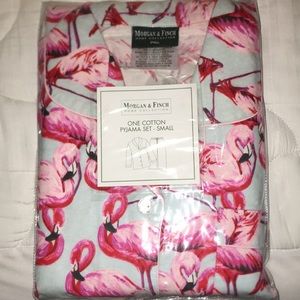 Women’s winter PJ set - flamingo print